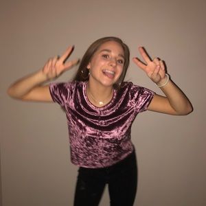 Magenta velvet shirt